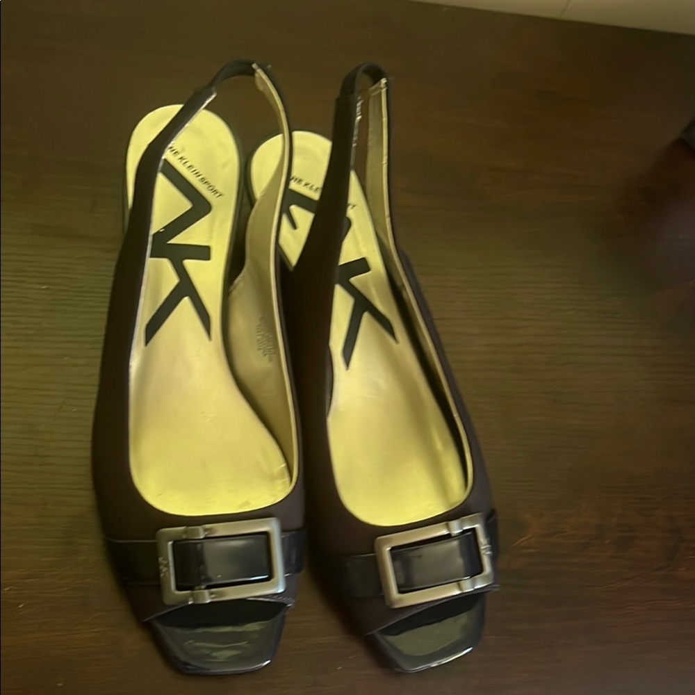 Anne Klein Sport Black Heels with Buckle Detail
